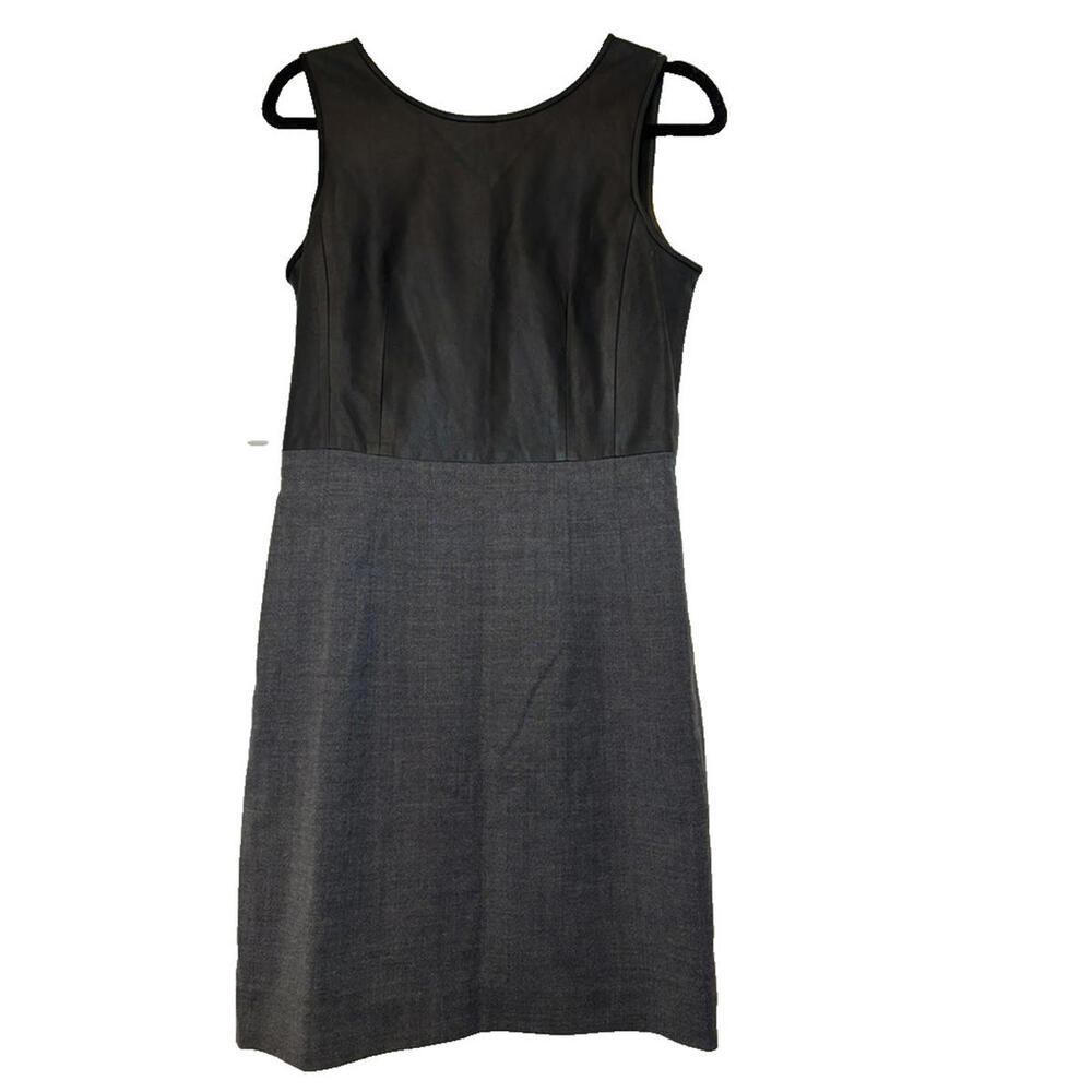 Theory black/grey sz 6 sleeveless classic straight mini to knee length dress3108